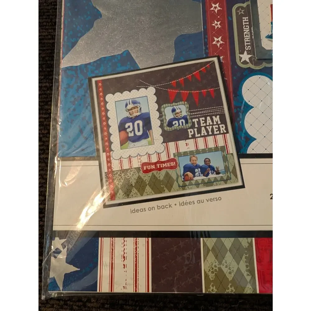 Colorbok Page Kit - Patriotic Sports Theme Scrapbook layout